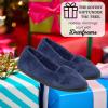 Dearfoams Women’s Rebecca Soft Memory Foam Lightweight House Shoes Cozy Loafer with Warm Lining and Wide Widths Slipper(Peacoat Velour)