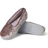 Dearfoams Women’s Rebecca Soft Memory Foam Lightweight House Shoes Cozy Loafer with Warm Lining and Wide Widths Slipper(Plum Crushed Velvet)