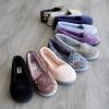 Dearfoams Women’s Rebecca Soft Memory Foam Lightweight House Shoes Cozy Loafer with Warm Lining and Wide Widths Slipper(Plum Crushed Velvet)