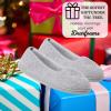 Dearfoams Women’s Rebecca Soft Memory Foam Lightweight House Shoes Cozy Loafer with Warm Lining and Wide Widths Slipper(Sleet)