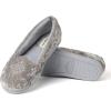 Dearfoams Women’s Rebecca Soft Memory Foam Lightweight House Shoes Cozy Loafer with Warm Lining and Wide Widths Slipper(Sleet Crushed Velvet)