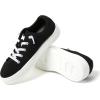 Dearfoams Womens Shoes – Mabel Lightweight Comfortable Easy Slip on Sneaker with Arch Support(Black)