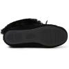 Dearfoams Women’s Suede Foldover Bootie Slipper with Tie(Black)