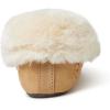 Dearfoams Women’s Suede Foldover Bootie Slipper with Tie(Desert)
