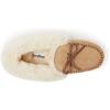 Dearfoams Women’s Suede Foldover Bootie Slipper with Tie(Desert)