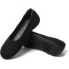 Dearfoams Womens Womens Fashion Casual Comfortable Slip on Misty Ballet Flats(Black Solid)