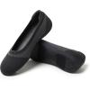 Dearfoams Womens Womens Fashion Casual Comfortable Slip on Misty Ballet Flats(Black/Grey)