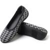 Dearfoams Womens Womens Fashion Casual Comfortable Slip on Misty Ballet Flats(Grey Houndstooth)