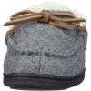 Dearfoams Women’s Wool Moccasin with Tie Slipper(Grey)