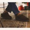Dearfoams mens Breathable Memory Foam Slip on Marshall Indoor House Shoe Moccasin Slipper(Black)