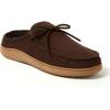 Dearfoams mens Fowler Moc Toe Clog With Tie Indoor Outdoor Supportive House Shoe(Coffee)