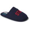 Dearfoams mens Funny Ugly Christmas Sweater Holiday Scuff Slipper(Stay Merry)