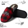 Dearfoams mens Gifts for Dad Funny Fathers Day Papa Bear Slipper(Furry Plaid)