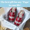 Dearfoams mens Gifts for Dad Funny Fathers Day Papa Bear Slipper(Red/Blue Plaid)
