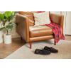 Dearfoams mens Keaton Memory Foam Indoor Outdoor Moccasin With Wide Widths Slipper(Black Microsuede)