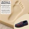 Dearfoams mens Keaton Memory Foam Indoor Outdoor Moccasin With Wide Widths Slipper(Blue Plaid)