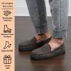 Dearfoams mens Keaton Memory Foam Indoor Outdoor Moccasin With Wide Widths Slipper(Pavement Microsuede)