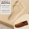 Dearfoams mens Keaton Memory Foam Indoor Outdoor Moccasin With Wide Widths Slipper(Tan Perforated)