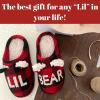 Dearfoams unisex-child Gifts for Kids Matching Christmas Holiday Lil Bear and Baby Bear(Lil Bear Buffalo Plaid)