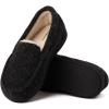 Dearfoams unisex-child Gifts for Kids Memory Foam Cozy Amari Moccasin(Black)