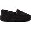Dearfoams unisex-child Gifts for Kids Memory Foam Cozy Amari Moccasin(Black)