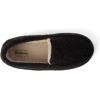 Dearfoams unisex-child Gifts for Kids Memory Foam Cozy Amari Moccasin(Black)