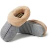 Dearfoams womens Chloe Soft Knit Clog(Light Heather Grey)