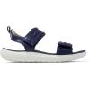 Dearfoams womens Comfortable Strap Sandal – Thea Easy on Off Cushioned Lightweight Walking Shoe Sandal(Navy)