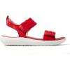Dearfoams womens Comfortable Strap Sandal – Thea Easy on Off Cushioned Lightweight Walking Shoe Sandal(True Red)