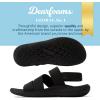 Dearfoams womens Dearfoams Emilia Women’s Sandal Slip on Comfortable Cushioned Gore Lightweight Sandal(Black)