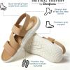 Dearfoams womens Dearfoams Emilia Women’s Sandal Slip on Comfortable Cushioned Gore Lightweight Sandal(Khaki)