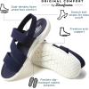Dearfoams womens Dearfoams Emilia Women’s Sandal Slip on Comfortable Cushioned Gore Lightweight Sandal(Navy)