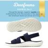 Dearfoams womens Dearfoams Emilia Women’s Sandal Slip on Comfortable Cushioned Gore Lightweight Sandal(Navy)