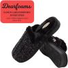 Dearfoams womens Dearfoams Women’s Memory Foam House Shoes Gifts for Her Paris Scuff Slipper(Black)