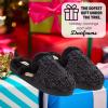 Dearfoams womens Dearfoams Women’s Memory Foam House Shoes Gifts for Her Paris Scuff Slipper(Black)