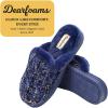 Dearfoams womens Dearfoams Women’s Memory Foam House Shoes Gifts for Her Paris Scuff Slipper(Peacoat)
