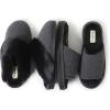 Dearfoams womens Demi Rib Knit Slide(Black)