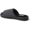 Dearfoams womens Demi Rib Knit Slide(Black)