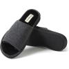 Dearfoams womens Demi Rib Knit Slide(Black)