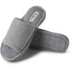 Dearfoams womens Demi Rib Knit Slide(Light Heather Grey)