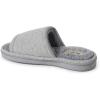 Dearfoams womens Demi Rib Knit Slide(Light Heather Grey)