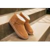 Dearfoams womens Fireside Bathurst – Genuine Shearling Water Resistant Durable Memory Foam Slipper(Chestnut)