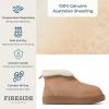 Dearfoams womens Fireside Nylon Australian Shearling Water Resistant Après Winter Warm Up Bootie(Tan Driftwood)