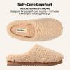 Dearfoams womens House Slippers Memory Foam Fuzzy Fiona Clog House Shoes(Latte)