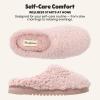 Dearfoams womens House Slippers Memory Foam Fuzzy Fiona Clog House Shoes(Pale Mauve)