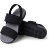 Dearfoams womens Original Comfort Sloane Backstrap Casual Open Toe Sandal(Black)