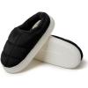 Dearfoams womens Quilted Cloud Puff Lightweight Cozy Shea Clog With Platform Cushioned Outsole(Black)