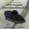 Fireside By Dearfoams Women’s Adelaide Slippers, Genuine Shearling Suede Scuff, Memory Foam Slip-in House Shoes(Black)