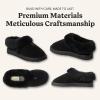 Fireside By Dearfoams Women’s Adelaide Slippers, Genuine Shearling Suede Scuff, Memory Foam Slip-in House Shoes(Black)