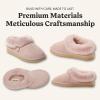 Fireside By Dearfoams Women’s Adelaide Slippers, Genuine Shearling Suede Scuff, Memory Foam Slip-in House Shoes(Dusty Pink)